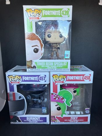 Fortnite Funko pop burnout 457 Zoey 458 tower recon specialist 439