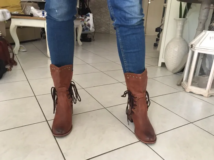 Bottines marrons lacées - photo numéro 5