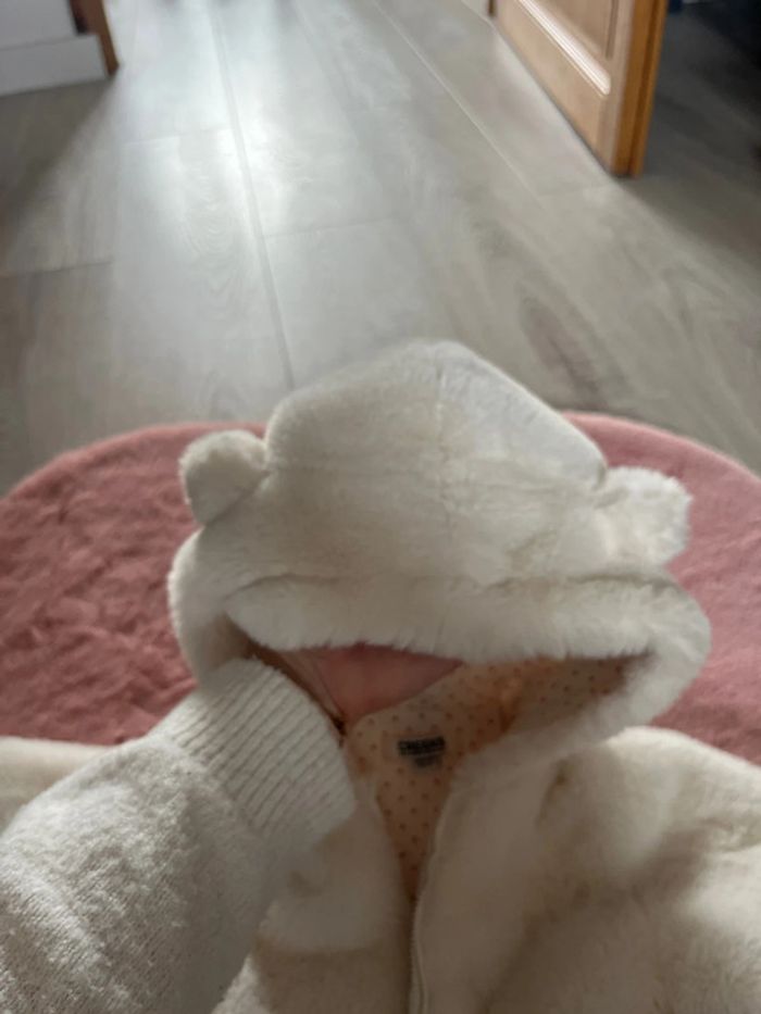 Veste polaire capuche ours blanche bébé fille 24 mois - photo numéro 5