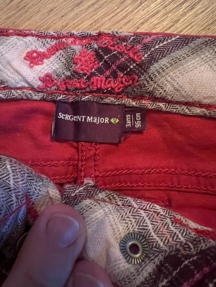 Vend pantalon neuf sans étiquette sergent major 3 ans corail/rouge - photo numéro 2
