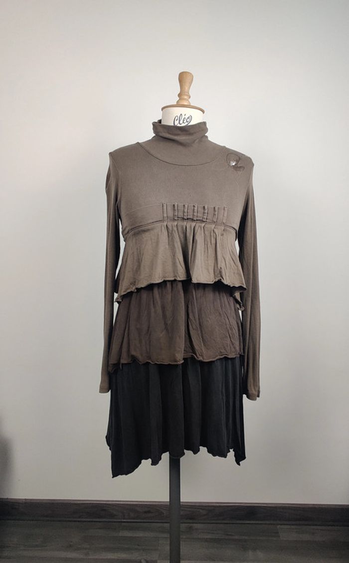 Robe à volants marron Cop Copine 40