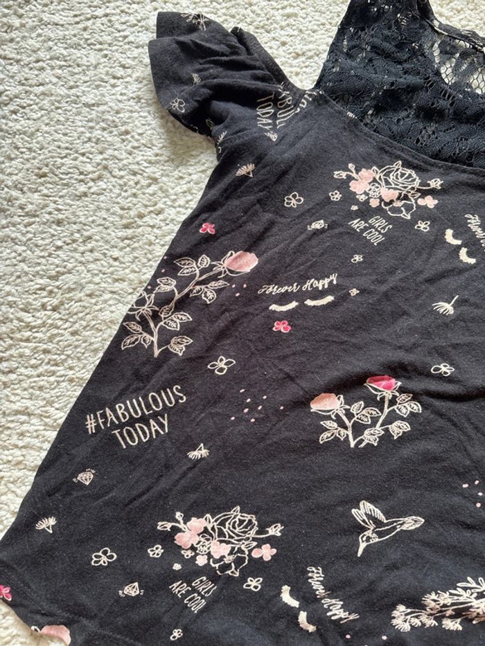 t-shirt noir à motifs gemo taille 12 ans - photo numéro 2