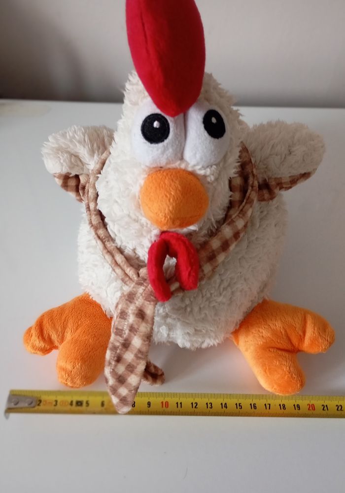 Peluche  poule  cocotte coq .  Sac avec anses . Très bon état - photo numéro 8