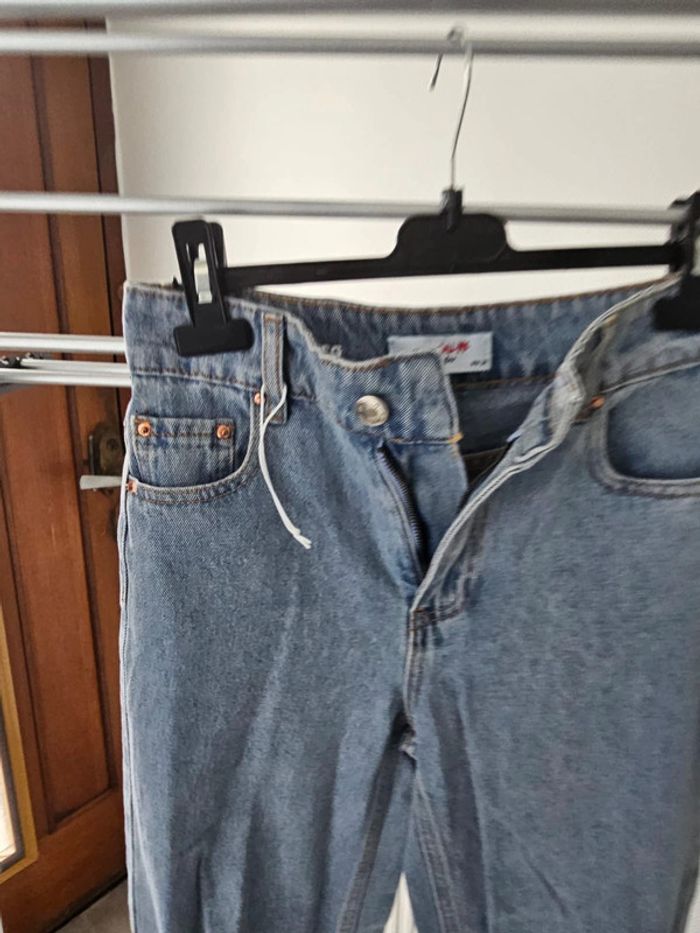 Jeans évasés effet usé délaver troué taille 30 fille femme adolescente - photo numéro 8
