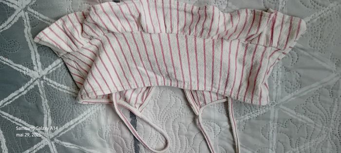 Brassière fines bretelles avec noeud à rayures roses femme S pull & bear - photo numéro 17