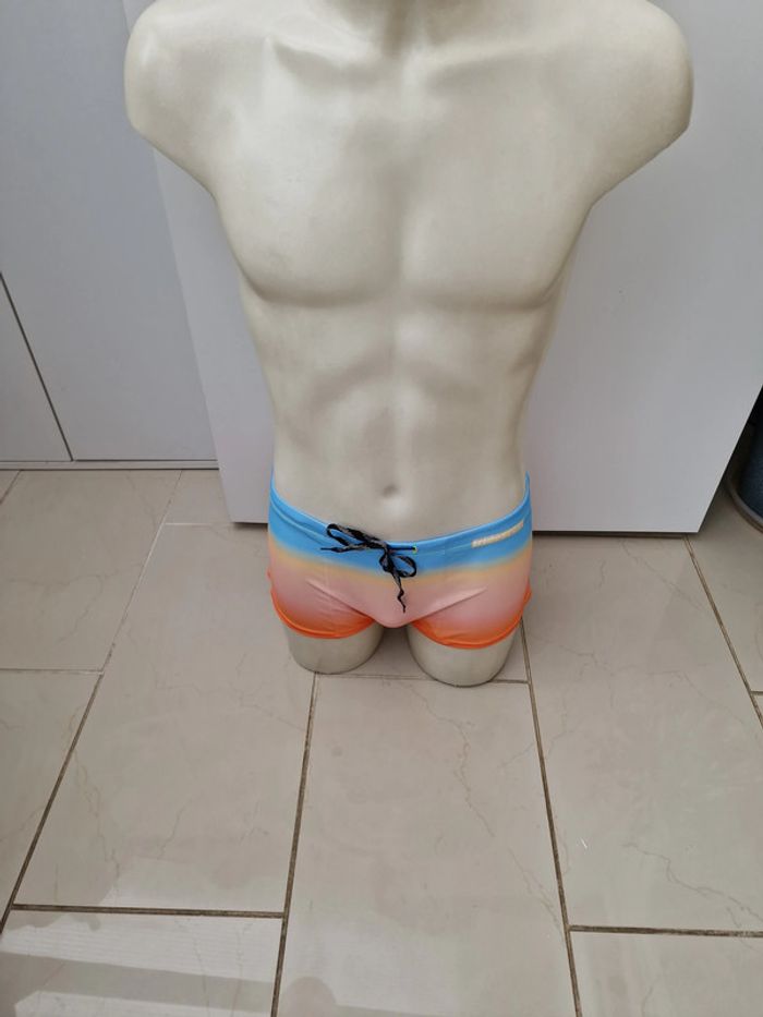 Maillot De Bain Dégradé Bleu Clair Jaune Orange Taille S - photo numéro 2