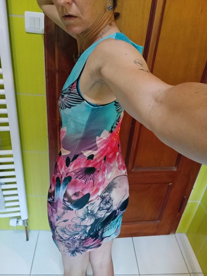 Robe femme colorée motif tête de mort - photo numéro 6