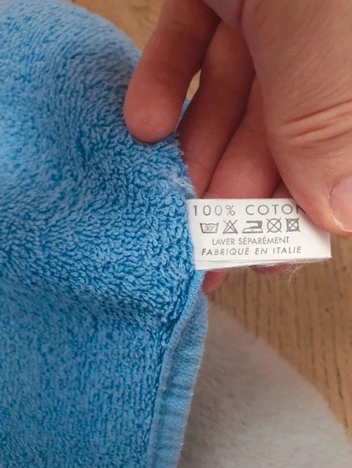 Lot de 2 serviettes bleue et blanche Elle et Lui La Redoute - photo numéro 7