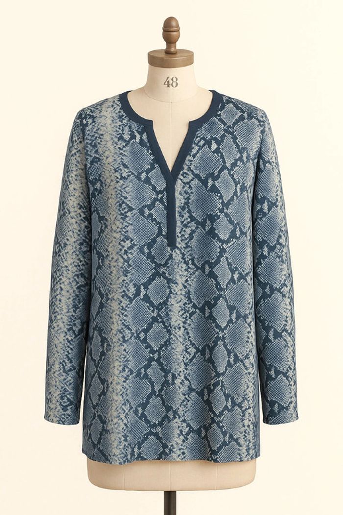 Blouse manches longues fluide et légère T48 Gemo