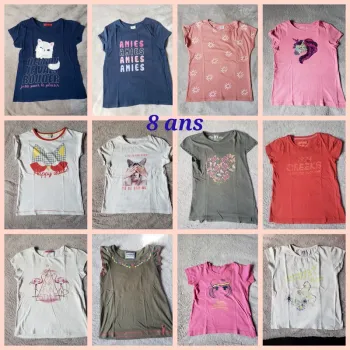 Lot de 12 t-shirts taille 8 ans