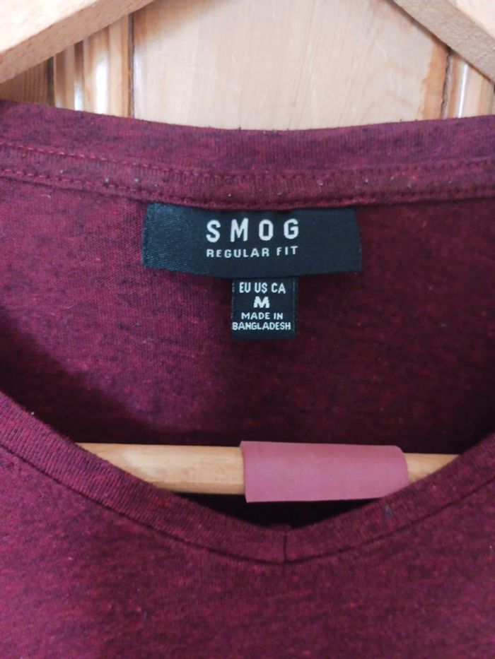 T-shirt mc Homme bordeaux taille M - photo numéro 2