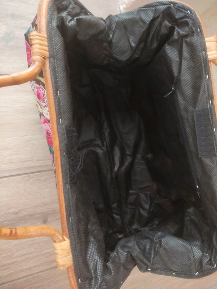 Sac fleurie anse osier - photo numéro 4