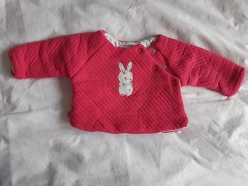 Gilet Obaibi naissance rose coton/polyester doublé