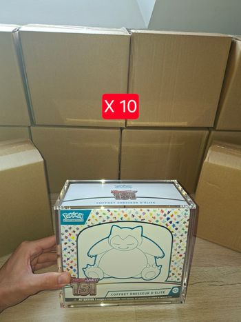 Lot de 10  protections acryliques ETB Pokémon aimantée épaisse 8mm anti uv
