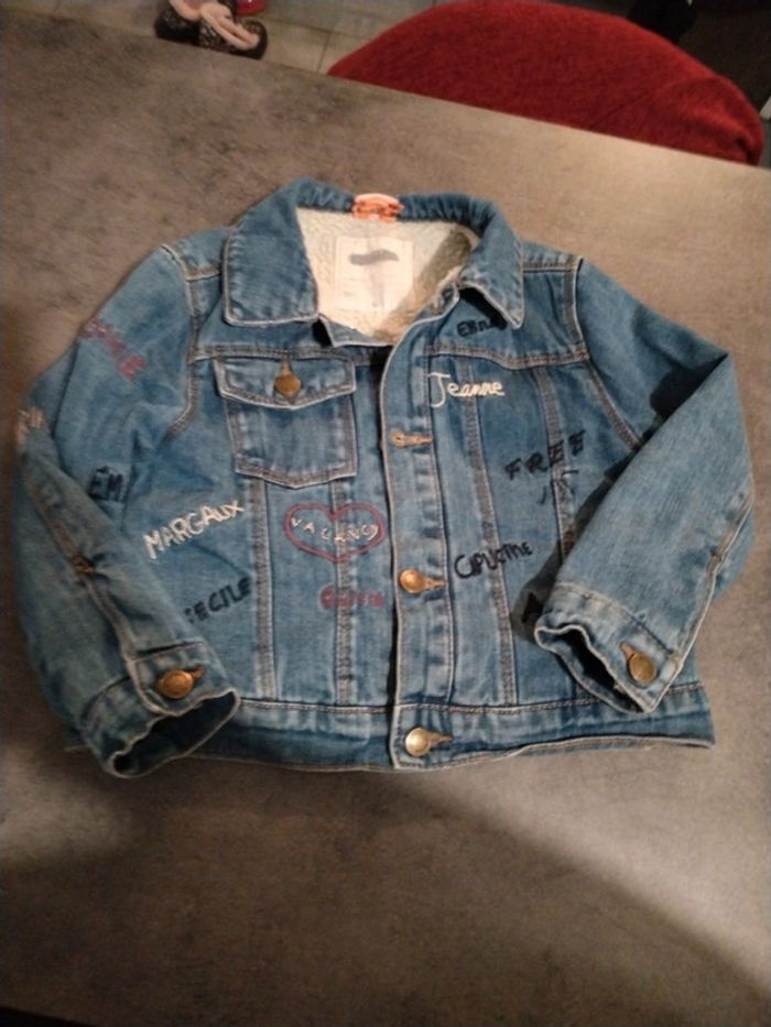 Veste en jean molletonnée 4 ans - photo numéro 2