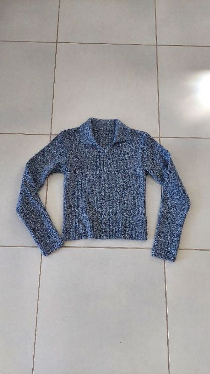 Top moulant col V manches longues taille XS/34