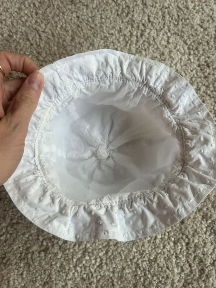 Chapeau bébé type bob blanc fille - 6 mois - photo numéro 4