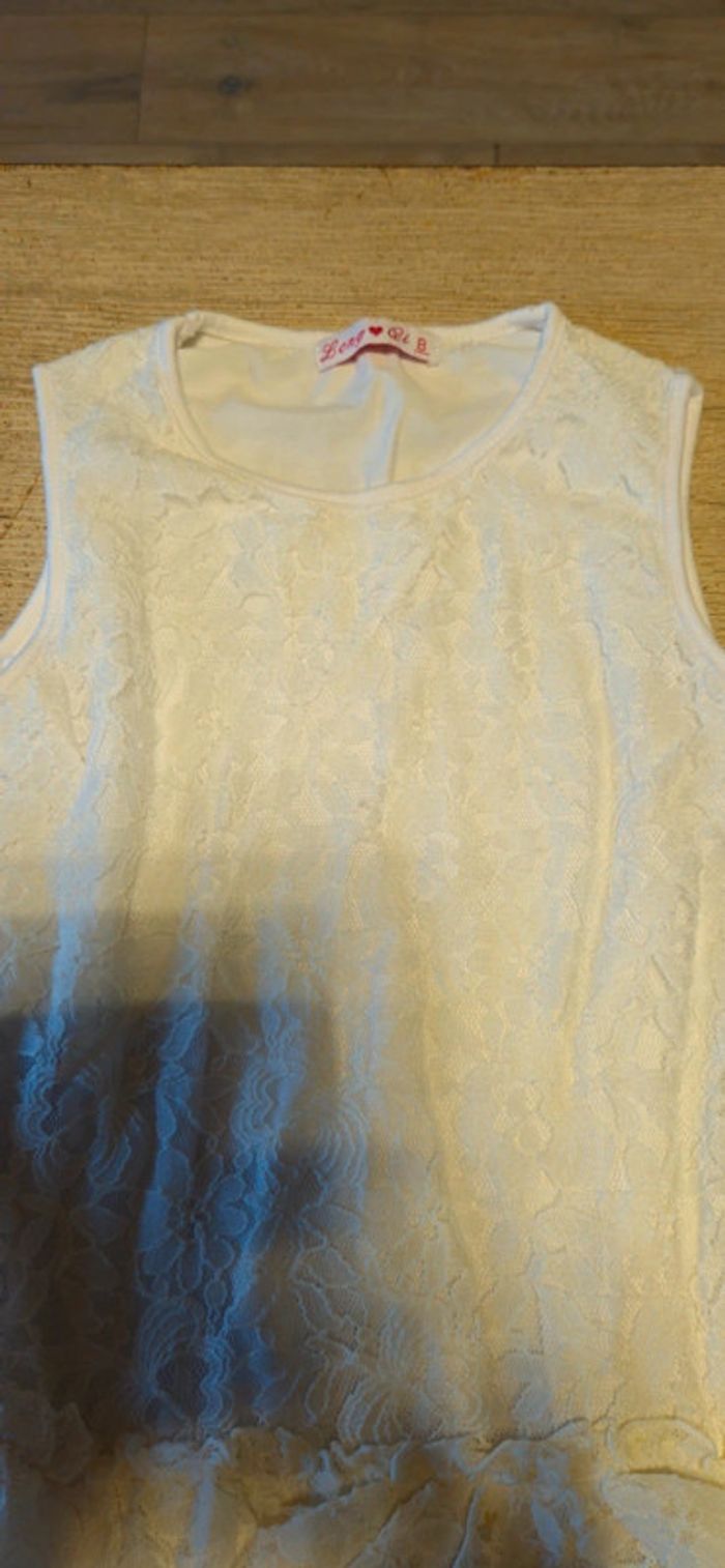 Tunique longue brodée, beige, Long Qi, neuve, 8 ans - photo numéro 5