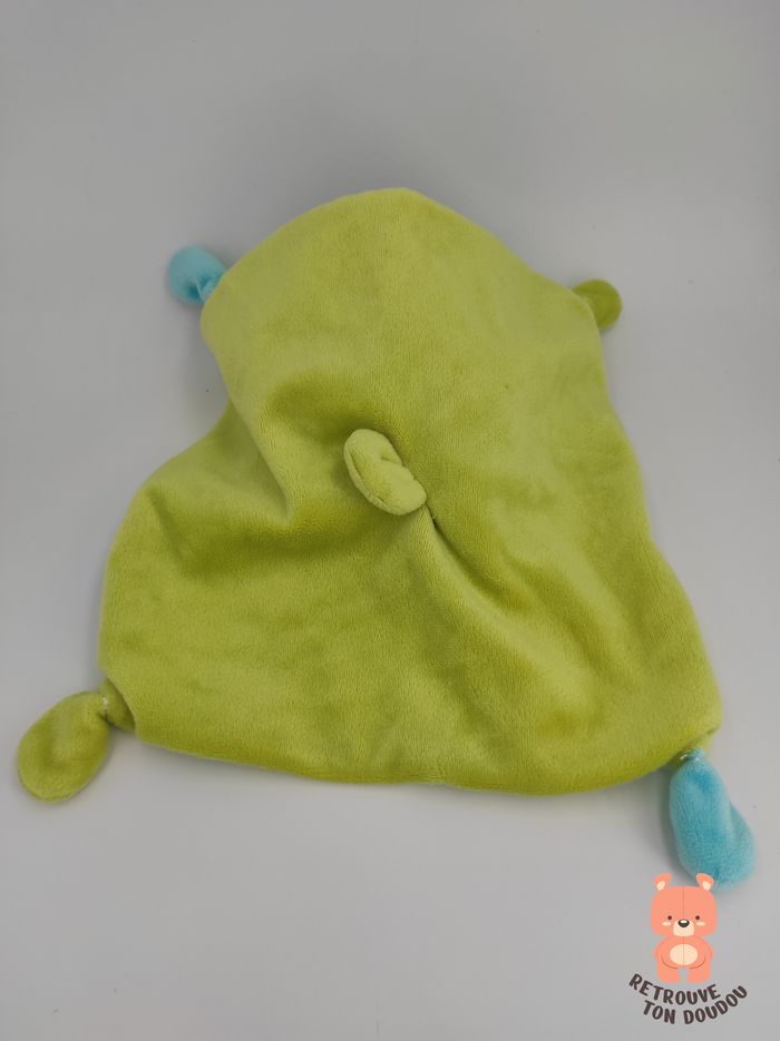 Doudou plat Ours Bleu Vert Mots d'Enfants - photo numéro 2