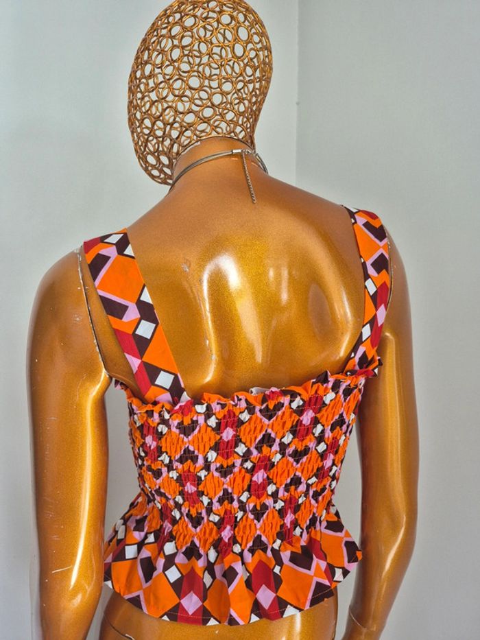 Top Court Femme Orange et Rouge - photo numéro 2
