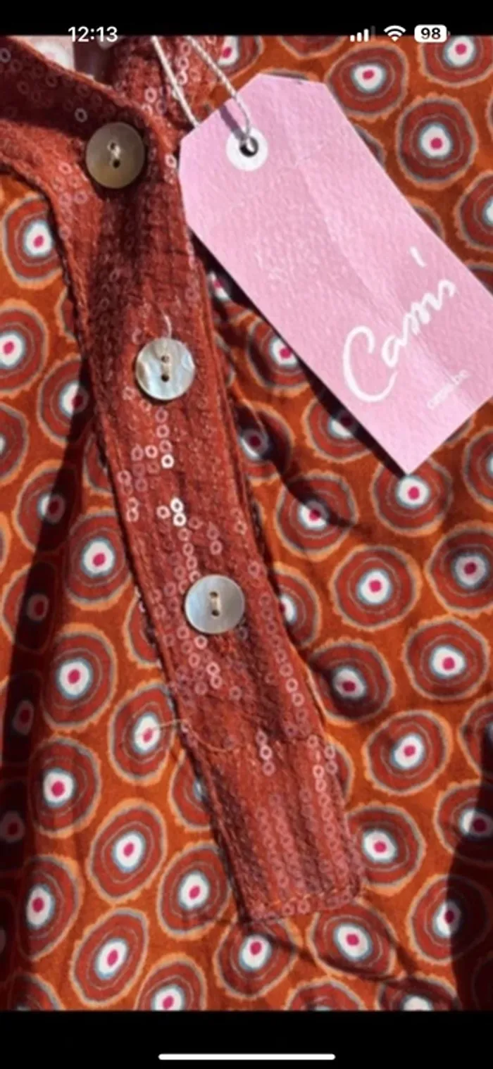 Chemise fluide neuve bordure sequins t 38 - photo numéro 8