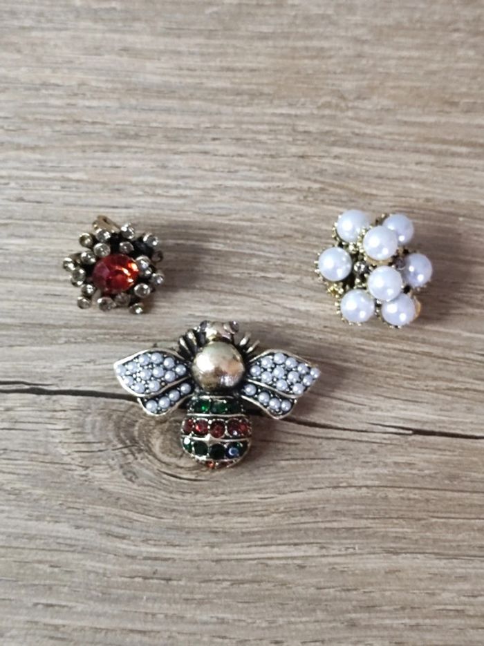 Trio broche abeille rétro - photo numéro 3