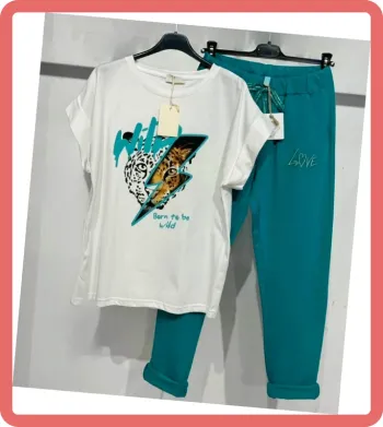 T-shirt 🐅 Wild - Taille Unique - Neuf - Turquoise