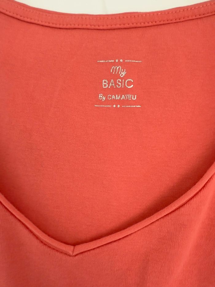 Tee-shirt Camaïeu corail en M - photo numéro 2