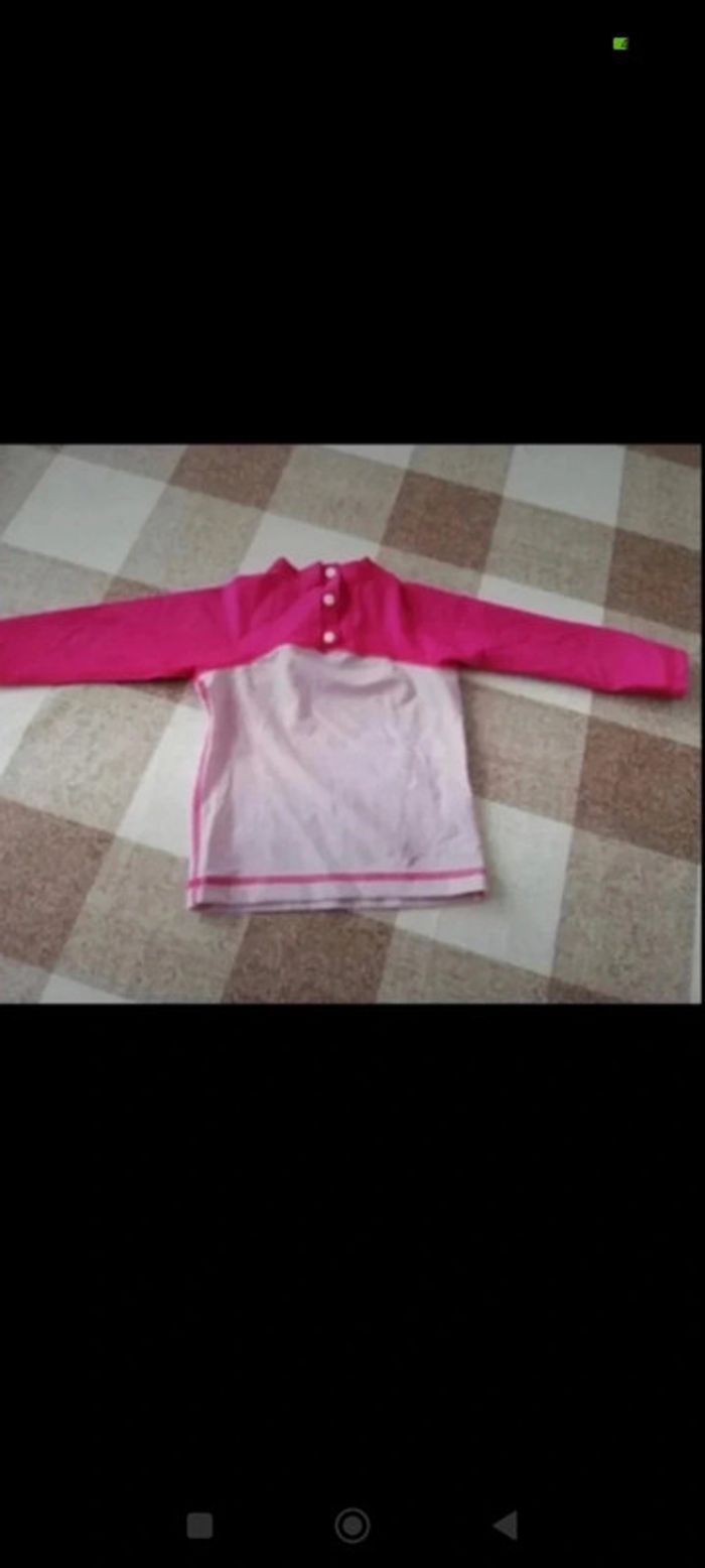Tee shirt anti UV rose manches longues tribord 18 mois - photo numéro 3