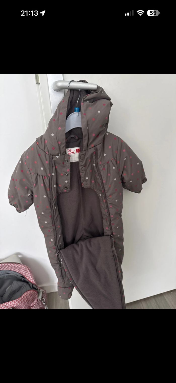 Combi pilote chaude polaire bebe fille 3 mois - photo numéro 2