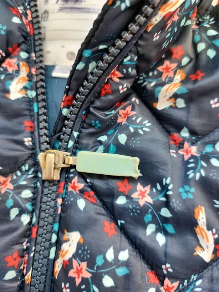 Veste matelassée fleurie mi-saison 7A - photo numéro 4