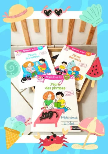 Lot livres ardoises apprentissage écriture Mila et Noé