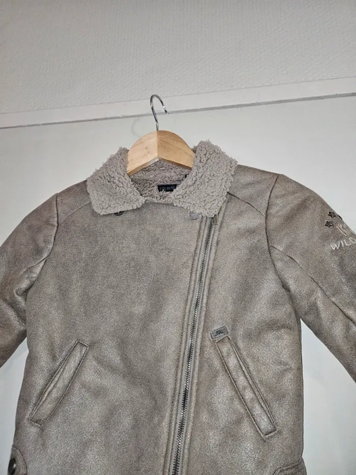 Blouson Perfecto fille beige pailletés IKKS 8 ans - photo numéro 6