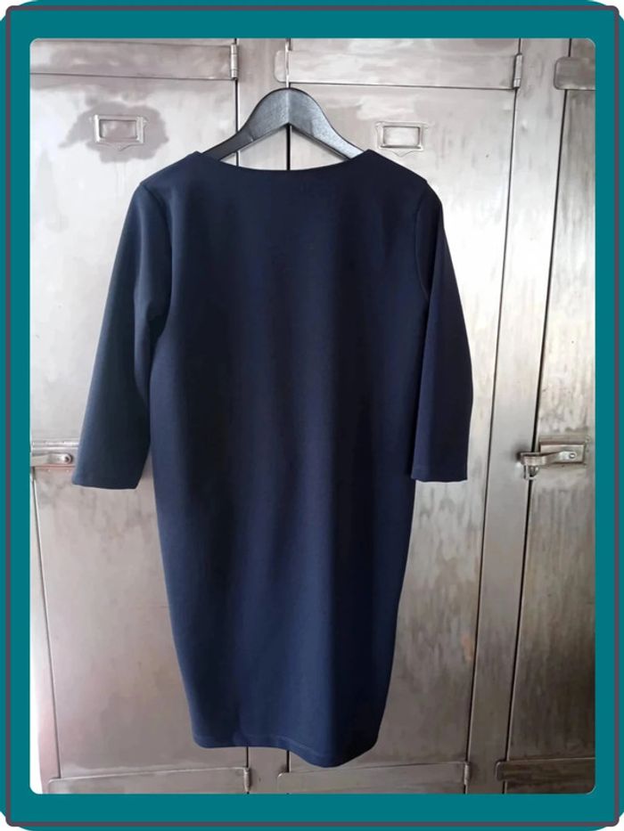 Robe longue bleue marine manches ¾ La Fée Maraboutée taille 34 neuve - photo numéro 2