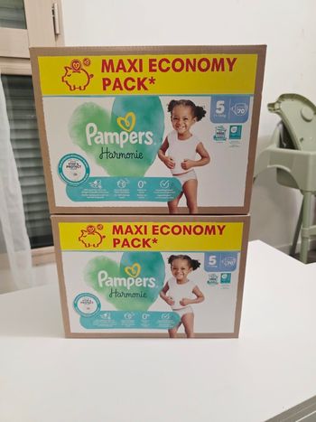 2× Couches Pampers Harmonie Taille 4 MAXI PACK ×140