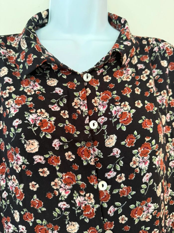 Chemise noire fleurie Mango - photo numéro 3