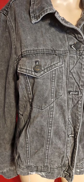 Veste en jean noir Mango taille M troué volontaire
