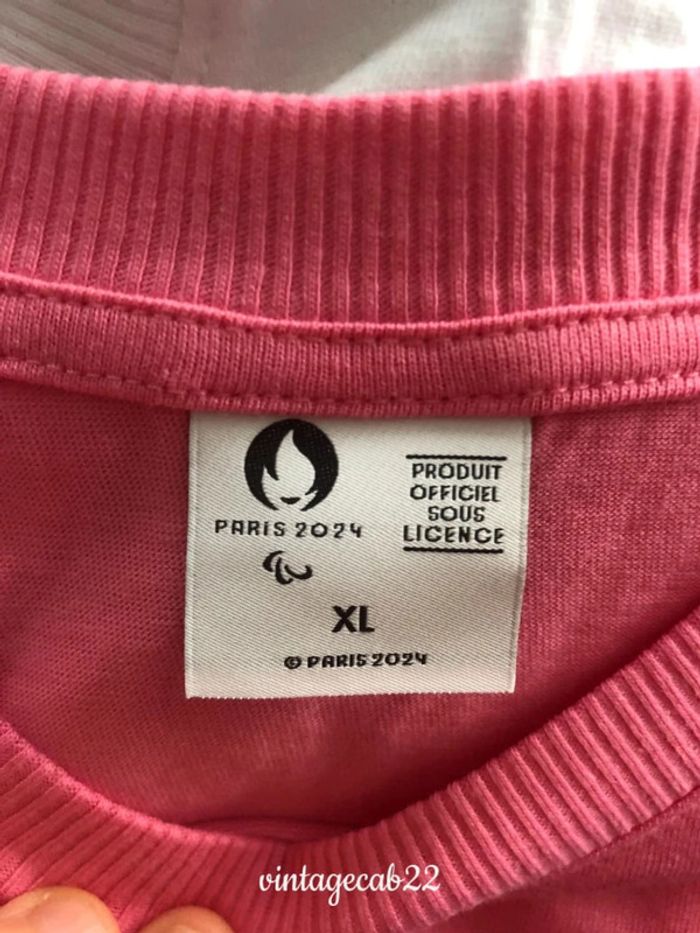 Superbe t-shirt sas manches Paris2024 taille xl rose - photo numéro 6