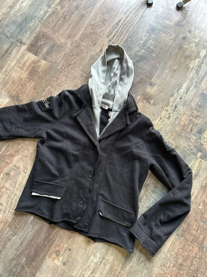 Gilet sweat capuche bicolore