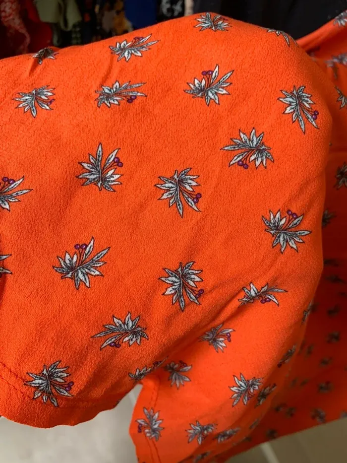 Top à bretelles corail et rose à fleurs Etam taille S - photo numéro 9