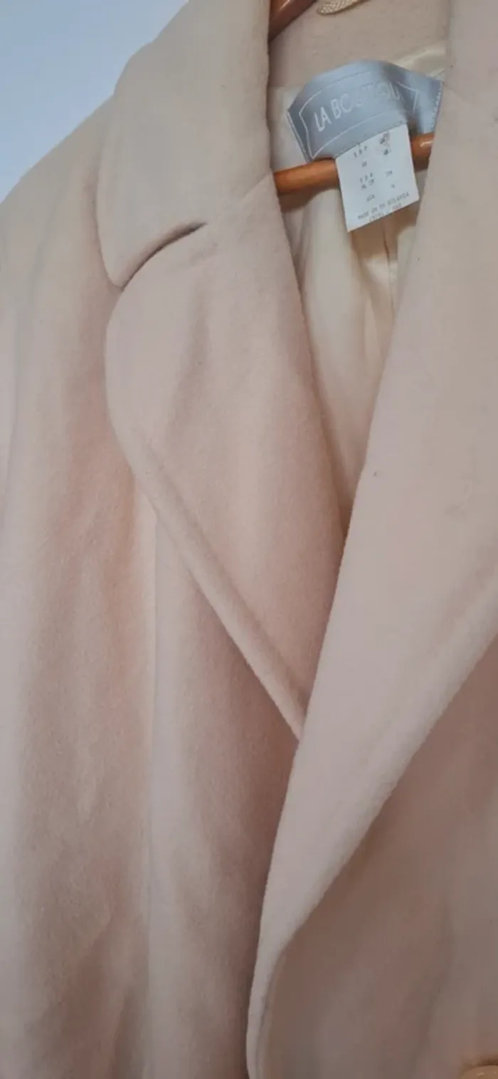 Manteau vintage en laine – Beige – coupe oversize très chaud - photo numéro 6
