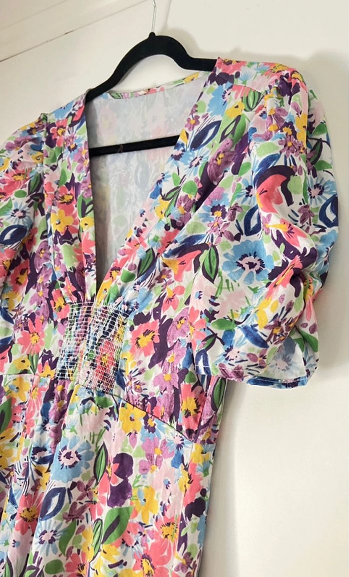 Robe asymétrique imprimée fleurs Taille L - photo numéro 2