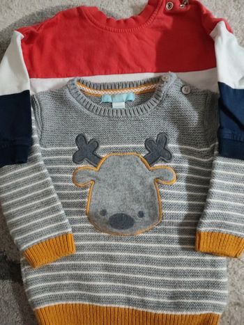 Lot deux pulls noël renne france