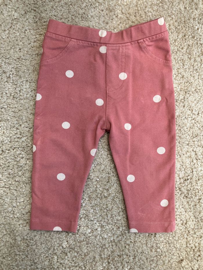Legging rose à pois - 9 mois - mots d’enfants