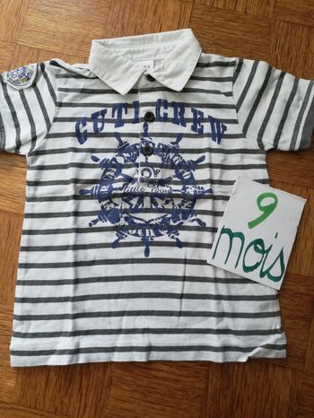 Polo manche courte garcon 9 mois zara baby rayure bleu