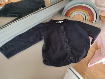 Gilet coton/cachemire gris anthracite 18 mois CHLOÉ