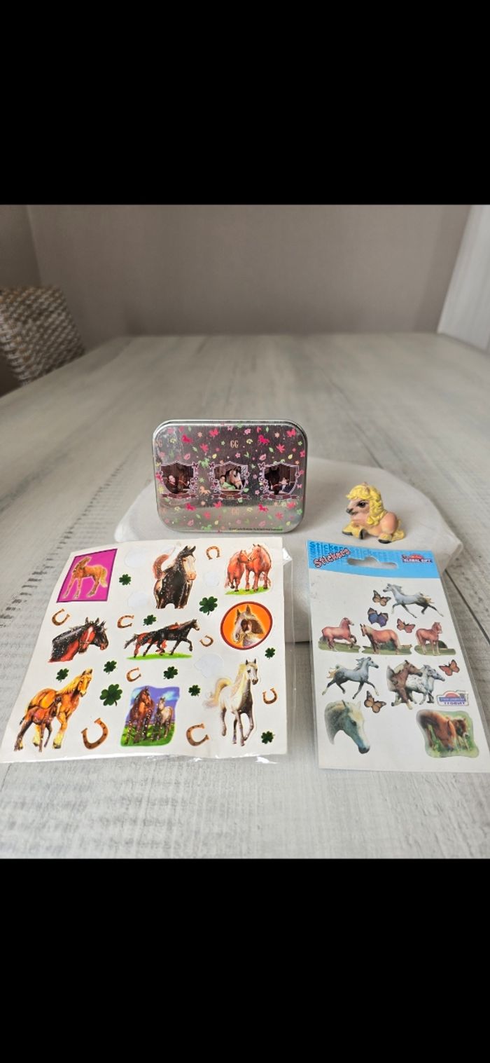 Boîte-figurine et stickers chevaux