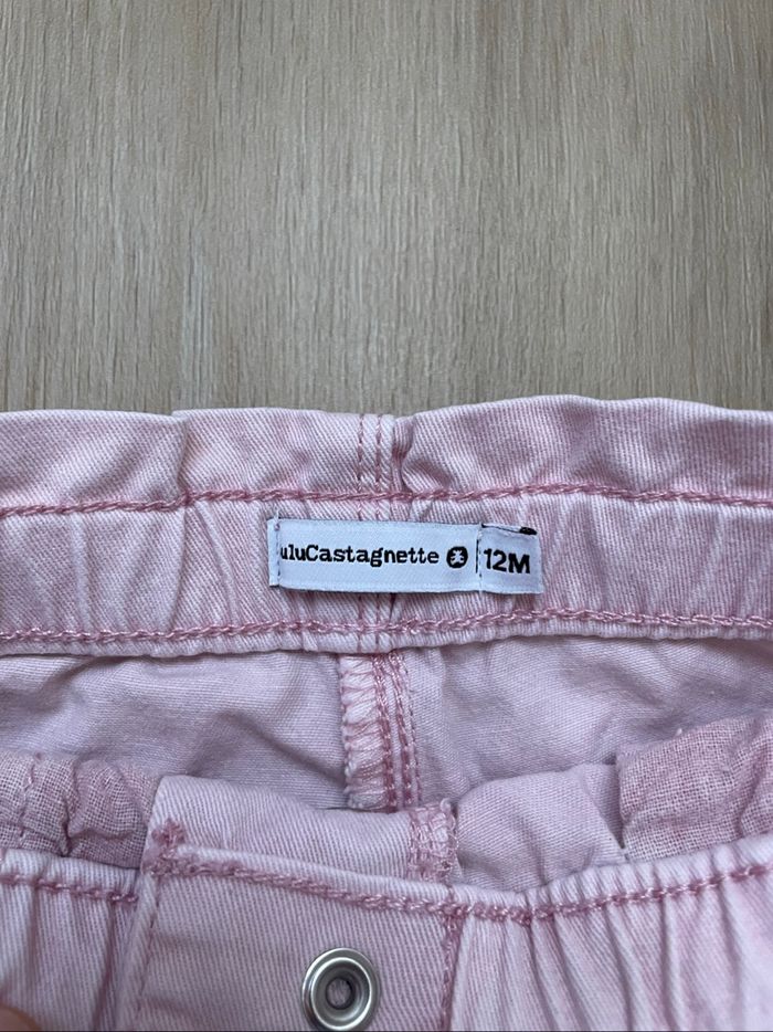Pantalon jean Lulu Castagnette rose 12 mois - photo numéro 4