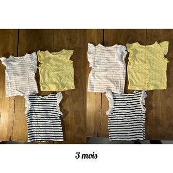 Lot de 3 tee-shirts  ouverture derrière