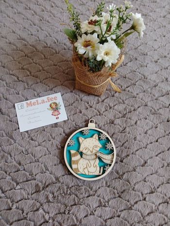 Boule de Noël en bois personnalisé premier Noël